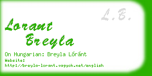 lorant breyla business card
